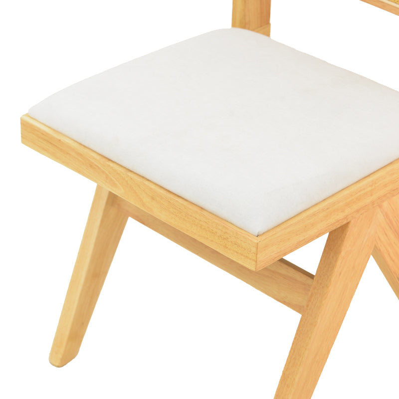 Καρέκλα Winslow  rubberwood σε φυσική απόχρωση-ύφασμα λευκό 46x58x80εκ - Pakobazaar