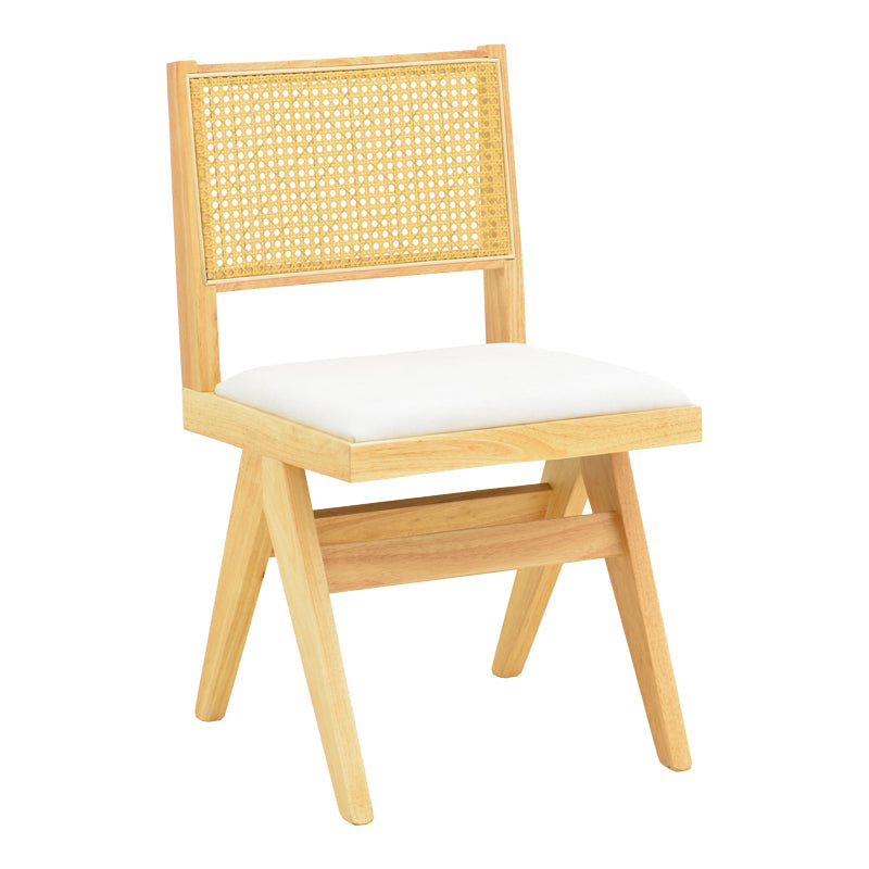 Καρέκλα Winslow  rubberwood σε φυσική απόχρωση-ύφασμα λευκό 46x58x80εκ - Pakobazaar