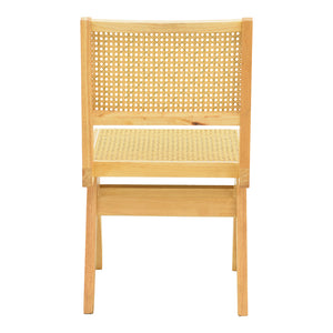 Καρέκλα Winslow  rubberwood-rattan σε φυσική απόχρωση 46x58x80εκ - Pakobazaar