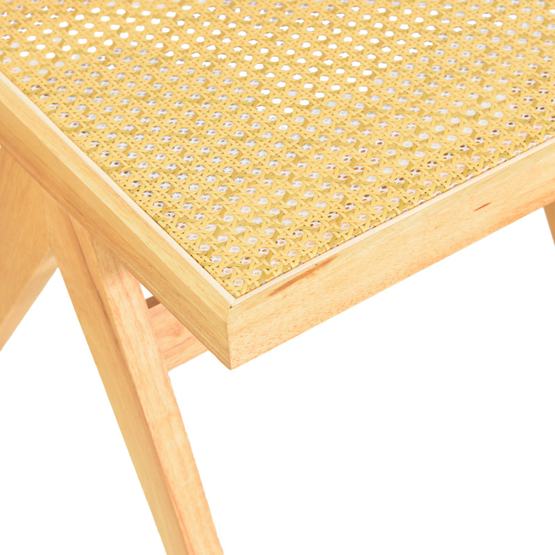 Καρέκλα Winslow  rubberwood-rattan σε φυσική απόχρωση 46x58x80εκ - Pakobazaar