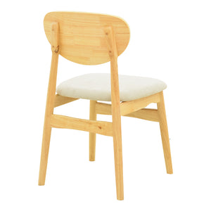Καρέκλα Cardith  rubberwood-plywood σε φυσική απόχρωση-ύφασμα γκρι-μπεζ 48x51x78εκ - Pakobazaar