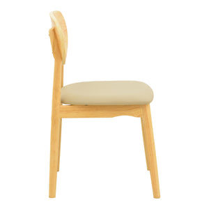 Καρέκλα Cardith  rubberwood-plywood σε φυσική απόχρωση-pu μπεζ 48x51x78εκ - Image 4