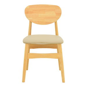 Καρέκλα Cardith  rubberwood-plywood σε φυσική απόχρωση-pu μπεζ 48x51x78εκ - Image 5