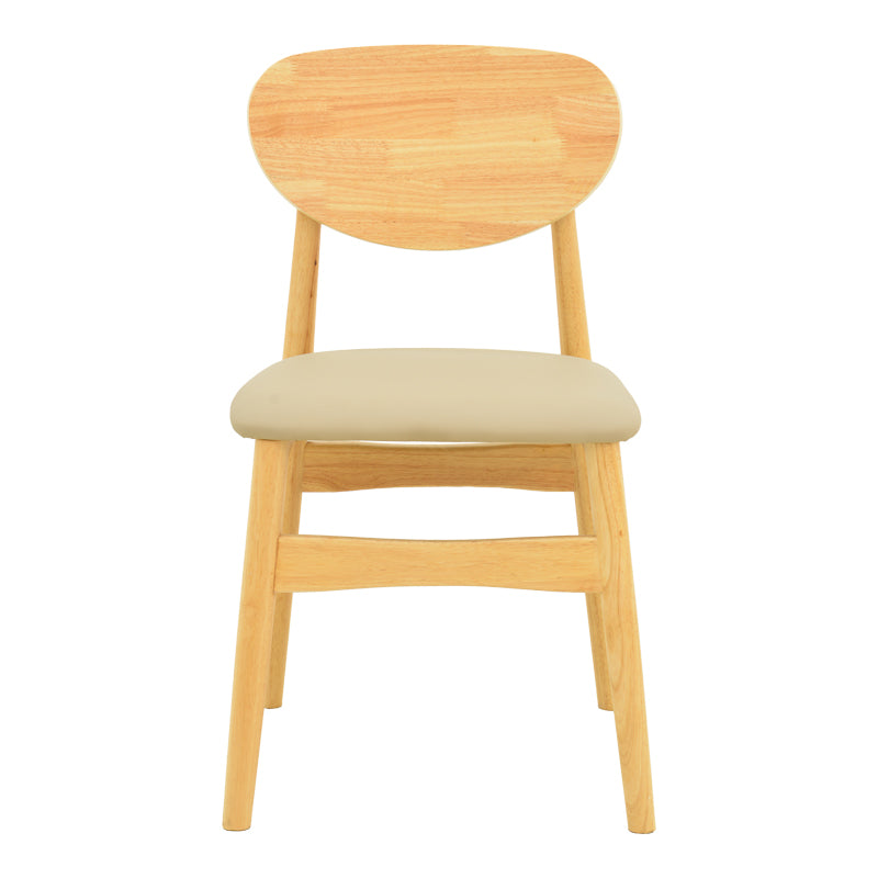 Καρέκλα Cardith  rubberwood-plywood σε φυσική απόχρωση-pu μπεζ 48x51x78εκ - Image 5