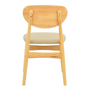 Καρέκλα Cardith  rubberwood-plywood σε φυσική απόχρωση-pu μπεζ 48x51x78εκ - Image 6