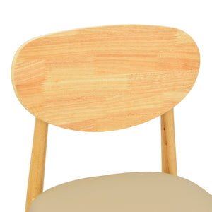 Καρέκλα Cardith  rubberwood-plywood σε φυσική απόχρωση-pu μπεζ 48x51x78εκ - Image 7