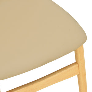 Καρέκλα Cardith  rubberwood-plywood σε φυσική απόχρωση-pu μπεζ 48x51x78εκ - Image 8