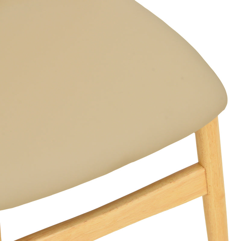 Καρέκλα Cardith  rubberwood-plywood σε φυσική απόχρωση-pu μπεζ 48x51x78εκ - Image 8
