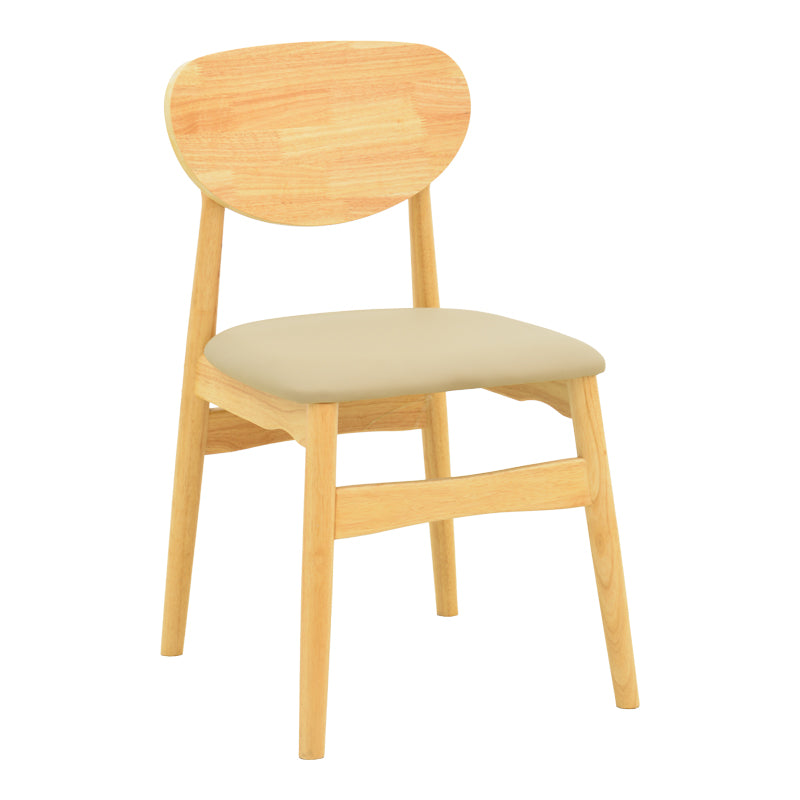 Καρέκλα Cardith  rubberwood-plywood σε φυσική απόχρωση-pu μπεζ 48x51x78εκ - Image 1