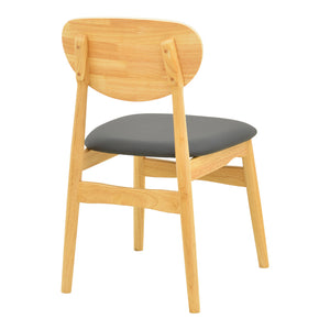 Καρέκλα Cardith  rubberwood-plywood σε φυσική απόχρωση-pu μαύρο 48x51x78εκ - Pakobazaar