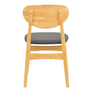 Καρέκλα Cardith  rubberwood-plywood σε φυσική απόχρωση-pu μαύρο 48x51x78εκ - Pakobazaar