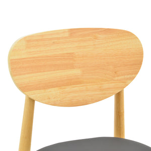 Καρέκλα Cardith  rubberwood-plywood σε φυσική απόχρωση-pu μαύρο 48x51x78εκ - Pakobazaar