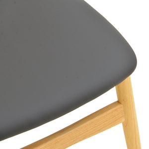 Καρέκλα Cardith  rubberwood-plywood σε φυσική απόχρωση-pu μαύρο 48x51x78εκ - Pakobazaar