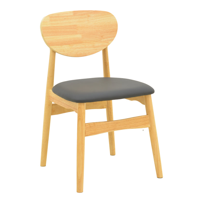 Καρέκλα Cardith  rubberwood-plywood σε φυσική απόχρωση-pu μαύρο 48x51x78εκ - Pakobazaar