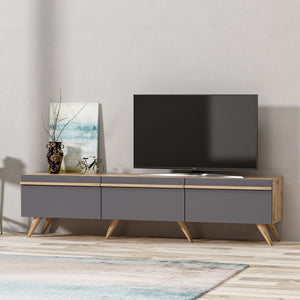 Έπιπλο Τηλεόρασης Zoniana Ανθρακί 180x35x42 εκ. Μελαμίνης