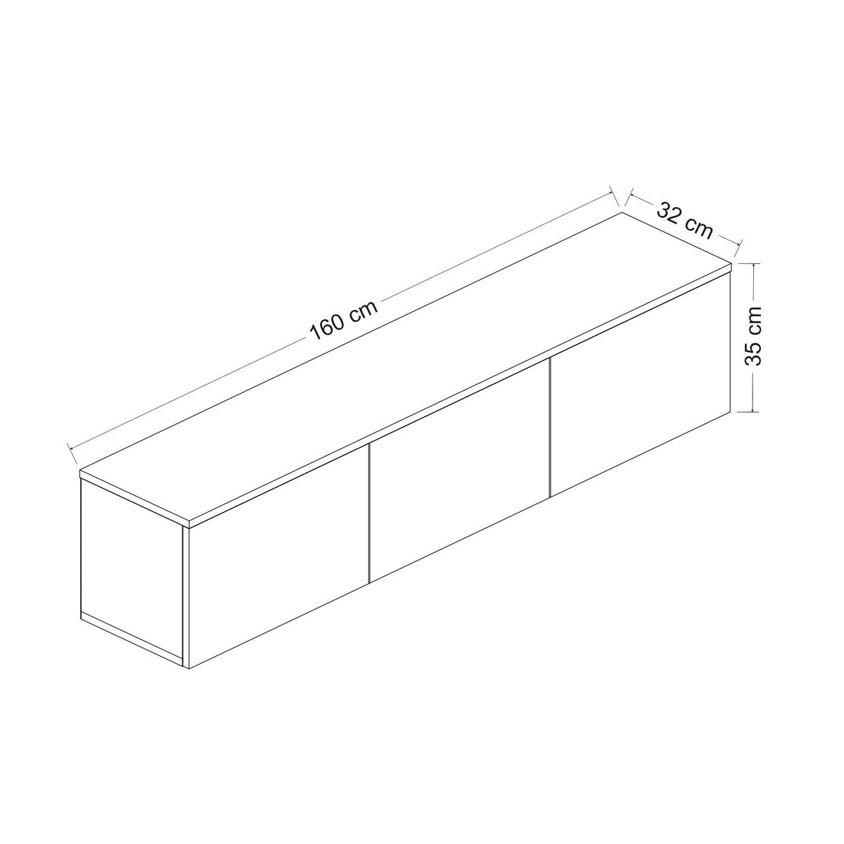 Έπιπλο Τηλεόρασης Sarakiniko Με Ράφια Λευκό - Δρυς 160x32x35 εκ. Μελαμίνης - Pakobazaar