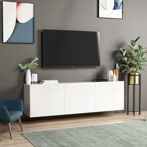 Έπιπλο Τηλεόρασης Vathypetro Με Ράφια Λευκό 150x31x44 εκ. Μελαμίνης