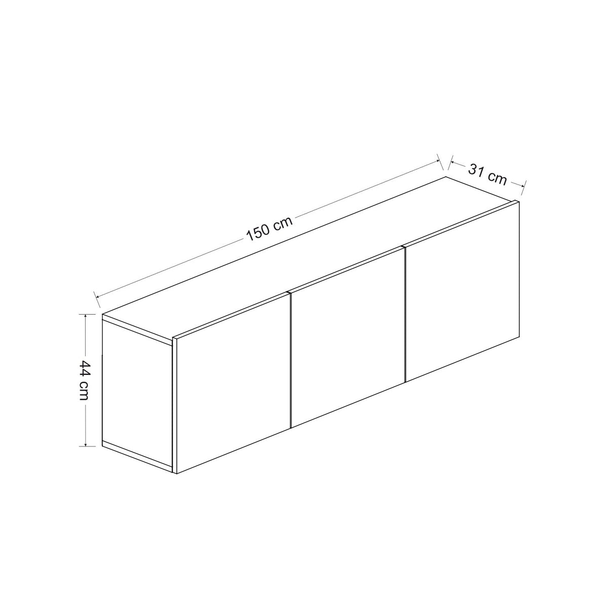 Έπιπλο Τηλεόρασης Vathypetro Με Ράφια Λευκό 150x31x44 εκ. Μελαμίνης