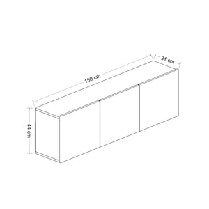 Έπιπλο Τηλεόρασης Vathypetro Με Ράφια Λευκό 150x31x44 εκ. Μελαμίνης