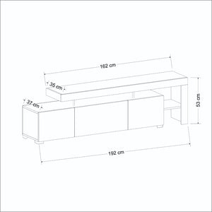 Έπιπλο Τηλεόρασης Sifnos Με LED Λευκό 192x37x53 εκ. Μελαμίνης