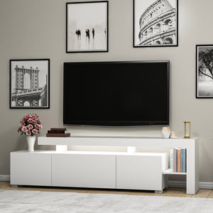 Έπιπλο Τηλεόρασης Sifnos Με LED Λευκό 192x37x53 εκ. Μελαμίνης