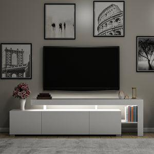 Έπιπλο Τηλεόρασης Sifnos Με LED Λευκό 192x37x53 εκ. Μελαμίνης