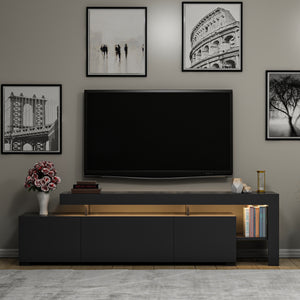 Έπιπλο Τηλεόρασης Sifnos Με LED Ανθρακί 192x37x53 εκ. Μελαμίνης