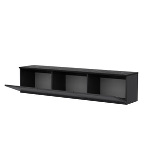 Έπιπλο Τηλεόρασης Kamilari Με Ράφια Ανθρακί 160x32x35 εκ. Μελαμίνης