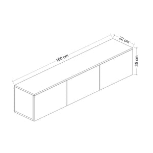 Έπιπλο Τηλεόρασης Kamilari Με Ράφια Ανθρακί 160x32x35 εκ. Μελαμίνης