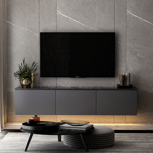 Έπιπλο Τηλεόρασης Kamilari Με Ράφια Ανθρακί 160x32x35 εκ. Μελαμίνης