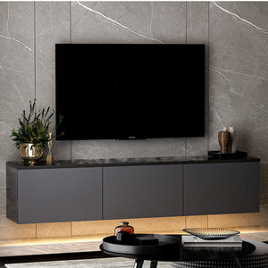 Έπιπλο Τηλεόρασης Kamilari Με Ράφια Ανθρακί 160x32x35 εκ. Μελαμίνης