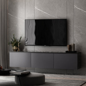 Έπιπλο Τηλεόρασης Sarakiniko Με Ράφια Ανθρακί 160x32x35 εκ. Μελαμίνης