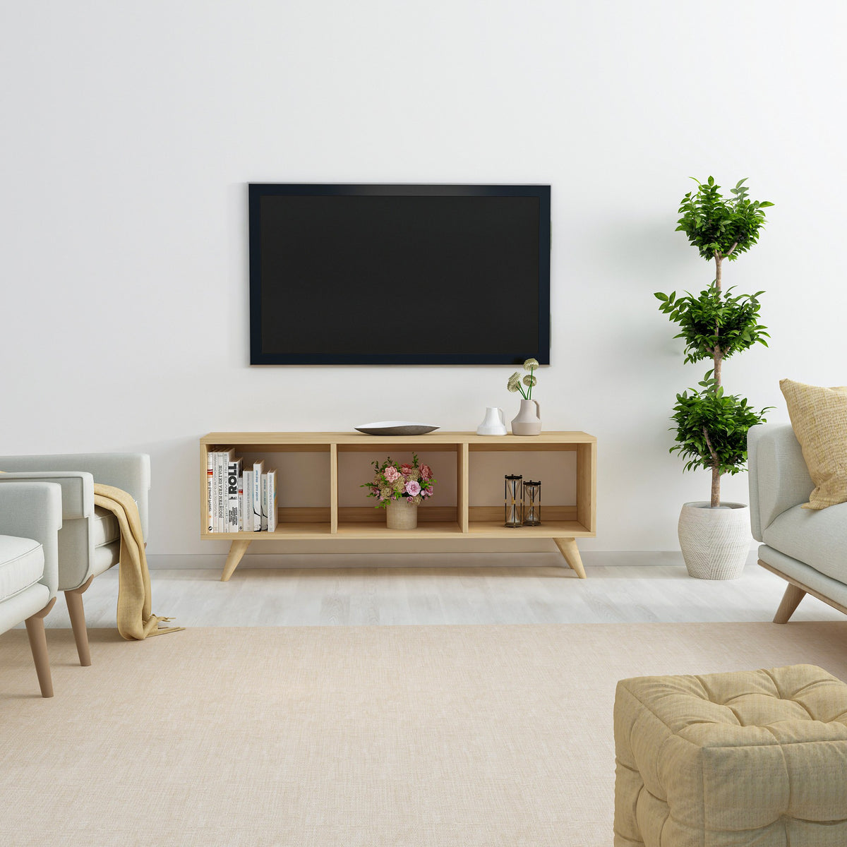 Έπιπλο Τηλεόρασης Achla Sapphire 120x29.6x48.2 εκ. Μελαμίνης