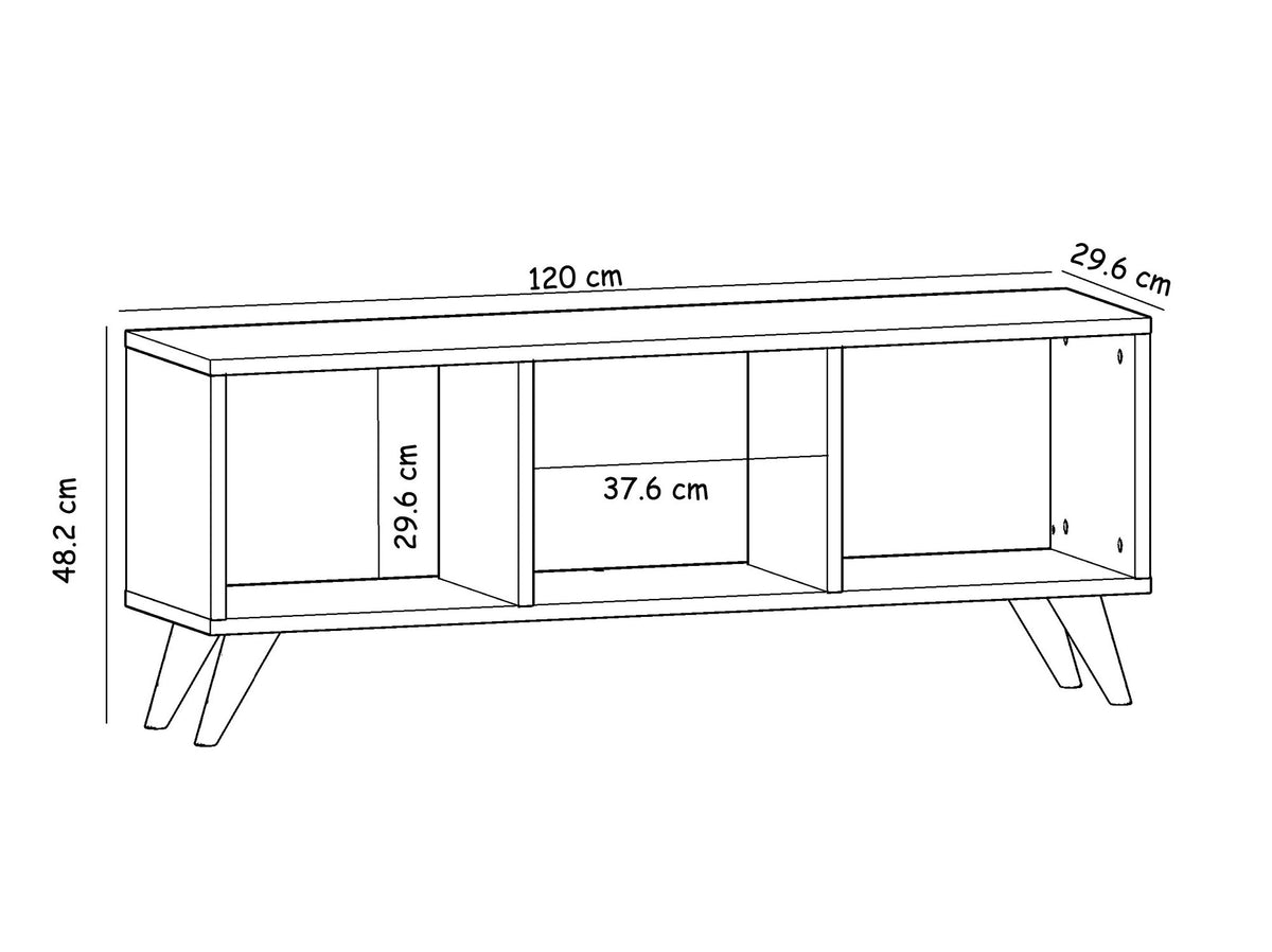 Έπιπλο Τηλεόρασης Achla Sapphire 120x29.6x48.2 εκ. Μελαμίνης