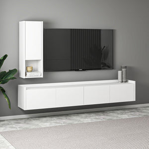 Έπιπλο Τηλεόρασης Erkynas Λευκό 160x29.6x35 εκ. Μελαμίνης
