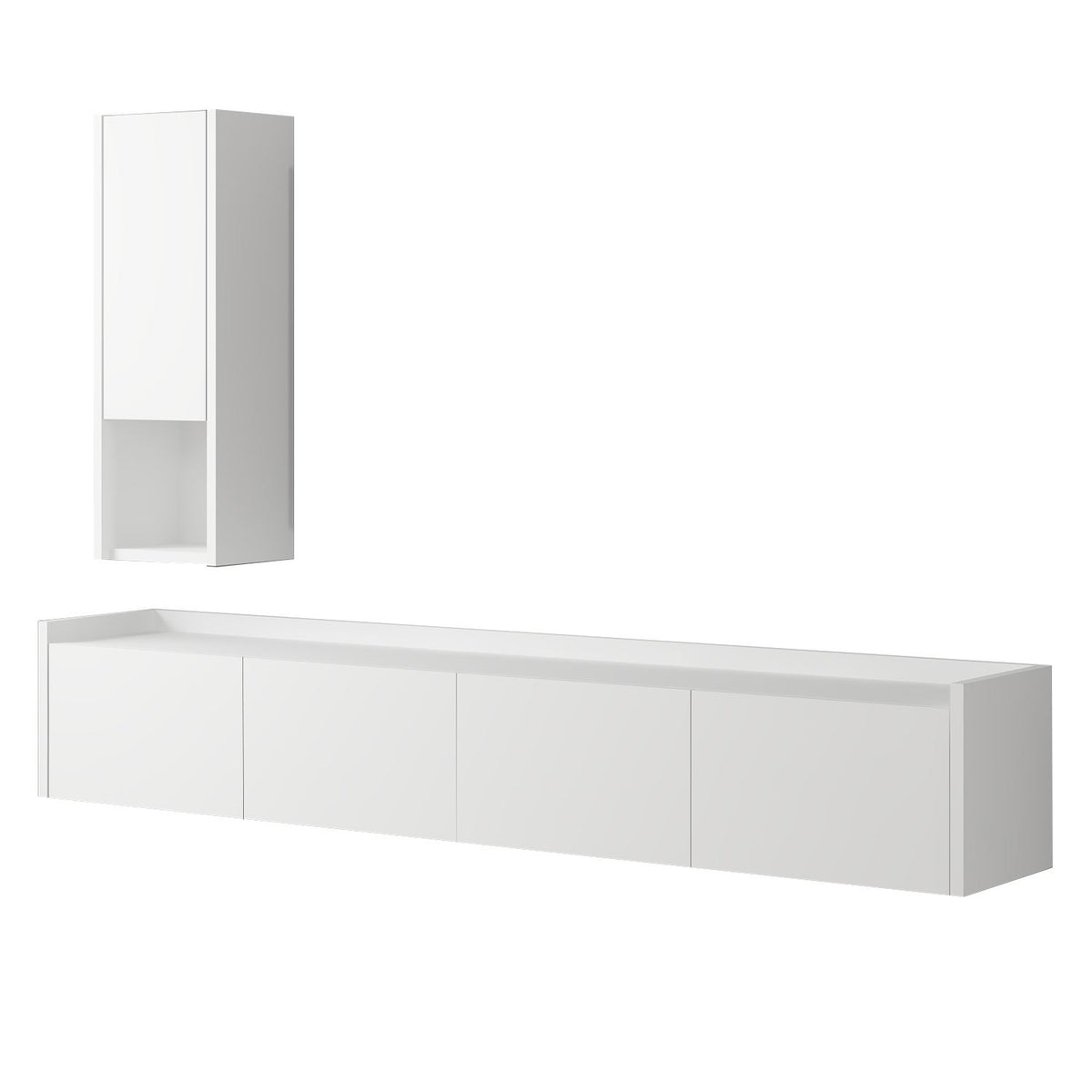Έπιπλο Τηλεόρασης Erkynas Λευκό 160x29.6x35 εκ. Μελαμίνης