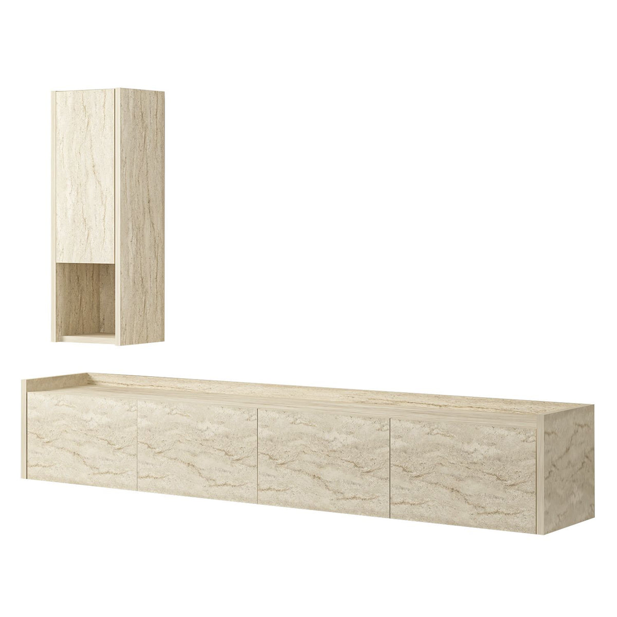 Έπιπλο Τηλεόρασης Erkynas Travertine 160x29.6x35 εκ. Μελαμίνης