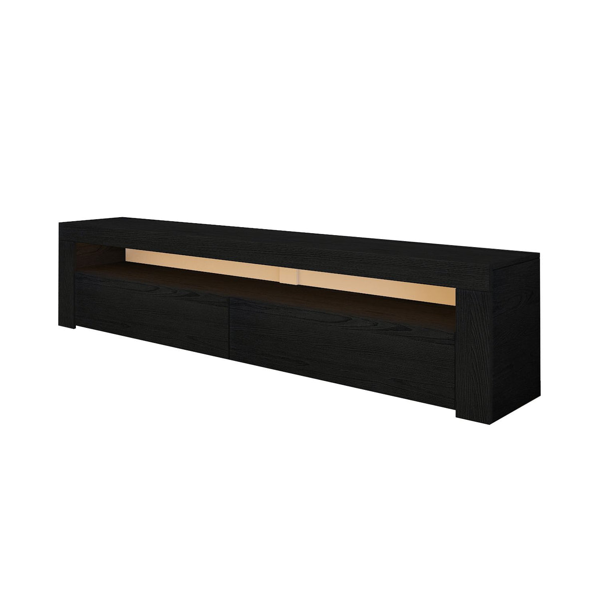 Έπιπλο Τηλεόρασης Amari Με LED Μαύρο Ξύλο 150x36.8x46.8 εκ. Μελαμίνης
