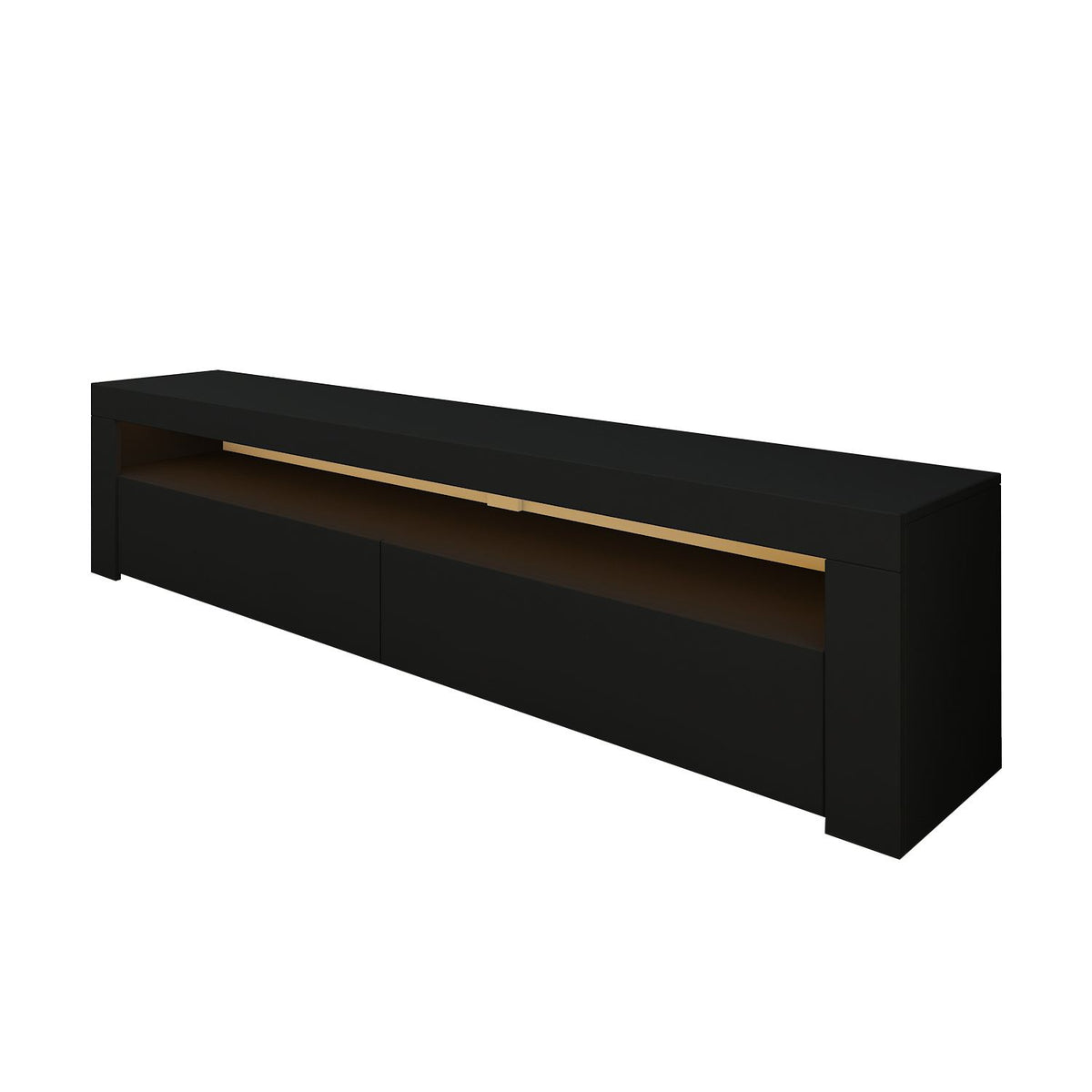 Έπιπλο Τηλεόρασης Amari Με LED Μαύρο 150x36.8x46.8 εκ. Μελαμίνης - Pakobazaar