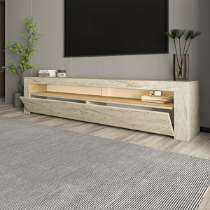 Έπιπλο Τηλεόρασης Amari Με LED Travertine 150x36.8x46.8 εκ. Μελαμίνης