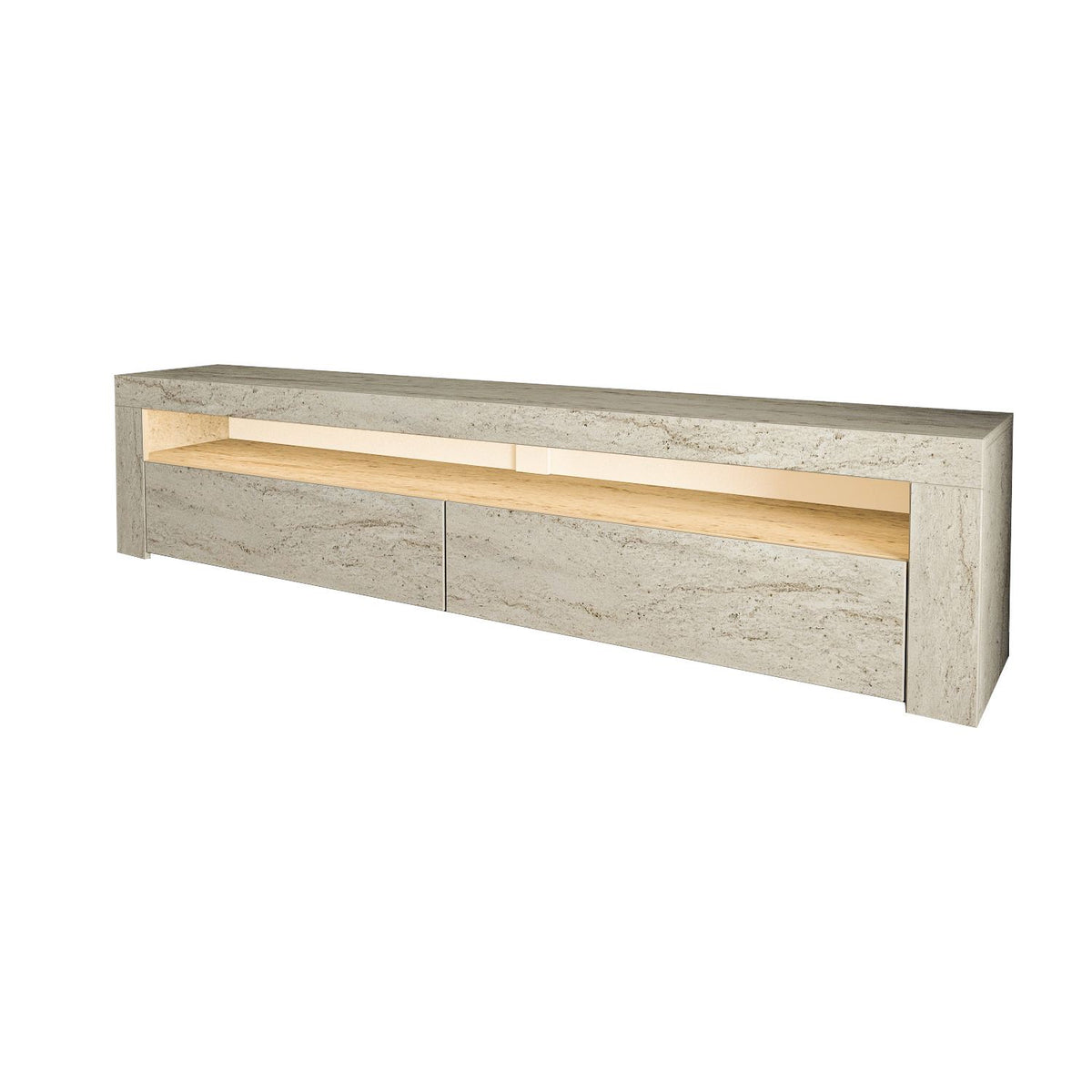 Έπιπλο Τηλεόρασης Amari Με LED Travertine 150x36.8x46.8 εκ. Μελαμίνης