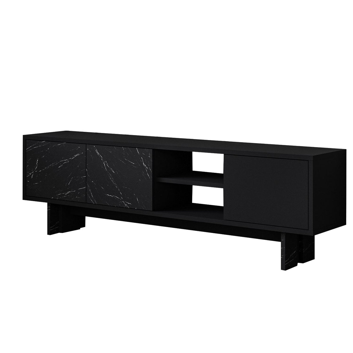 Έπιπλο Τηλεόρασης Damavolos Μαύρο Μάρμαρο 150x30x45 εκ. Μελαμίνης