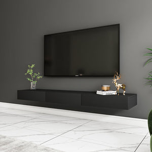 Έπιπλο Τηλεόρασης Kalolimnos Επιτοίχιο Ανθρακί 140x31.8x16.6 εκ. Μελαμίνης