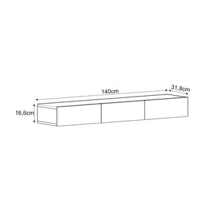 Έπιπλο Τηλεόρασης Kalolimnos Επιτοίχιο Ανθρακί 140x31.8x16.6 εκ. Μελαμίνης