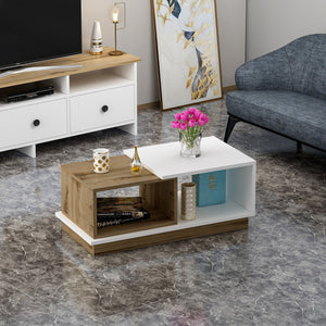 Τραπεζάκι Σαλονιού Votsi Λευκό 90x45x36 εκ. Μελαμίνης