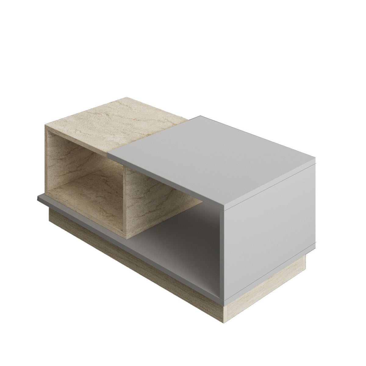 Τραπεζάκι Σαλονιού Panaitolio Travertine - Γκρι 90x45x36 εκ. Μελαμίνης