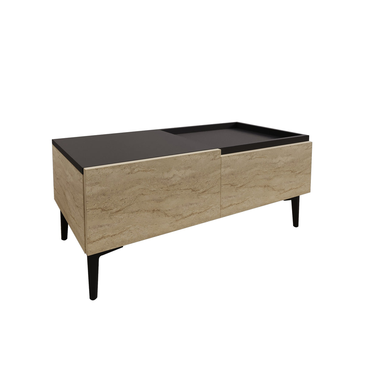 Τραπεζάκι Σαλονιού Sotira Travertine - Ανθρακί 91.8x45x38.6 εκ. Μελαμίνης