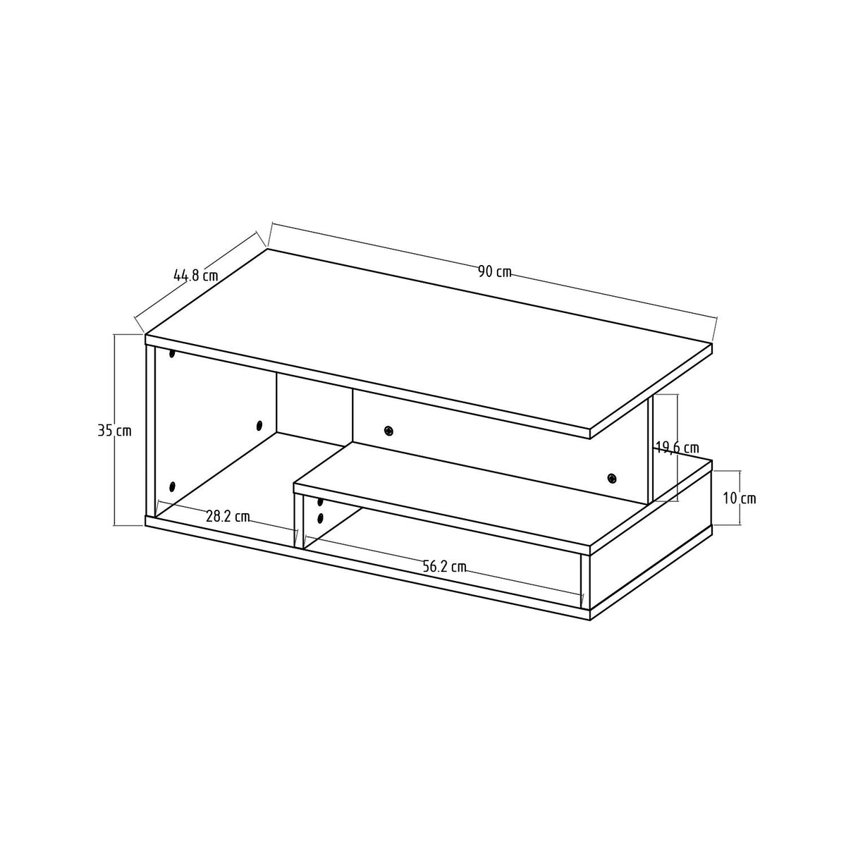 Τραπεζάκι Σαλονιού Vatolakkos Travertine 90x44.8x35 εκ. Μελαμίνης - Pakobazaar