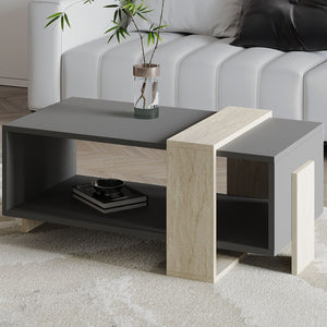 Τραπεζάκι Σαλονιού Valira Travertine - Ανθρακί 90x49x40 εκ. Μελαμίνης