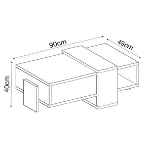 Τραπεζάκι Σαλονιού Valira Μάρμαρο Gordion - Γκρι 90x49x40 εκ. Μελαμίνης